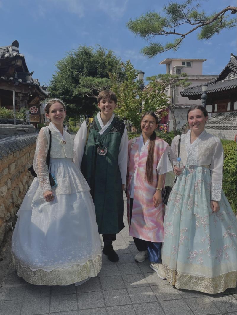 UCA students in traditional Korean dress, known as Hanbok.